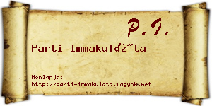 Parti Immakuláta névjegykártya
